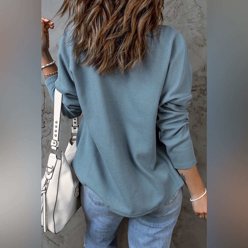 Waffle-Knit Shacket Jacket with Pockets - Free People - Picture 3 of 6